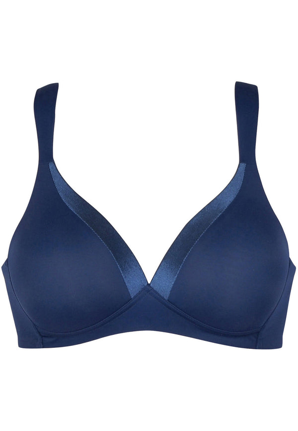 Naturana Bügelloser BH mit Schale und Glanzband - Navy Online Shopping