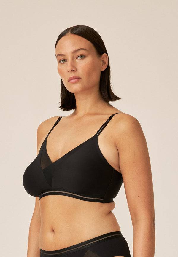 Naturana Softer Wohlfühl-BH mit Mesh-Details - Schwarz Saisonschlussverkauf