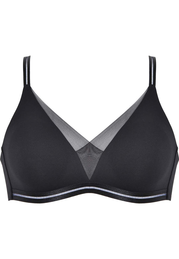 Naturana Softer Wohlfühl-BH mit Mesh-Details - Schwarz Saisonschlussverkauf