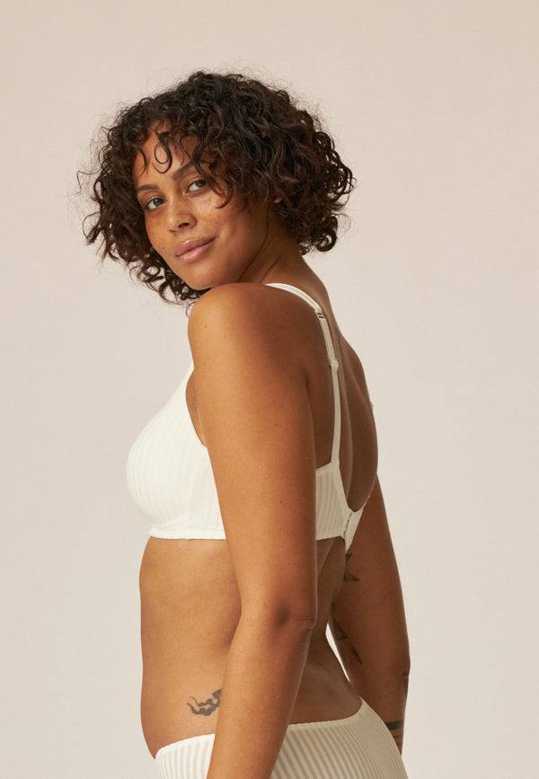 Naturana Streifen Soft-BH mit Schale - Ecru Gestreift Vatertagsangebot