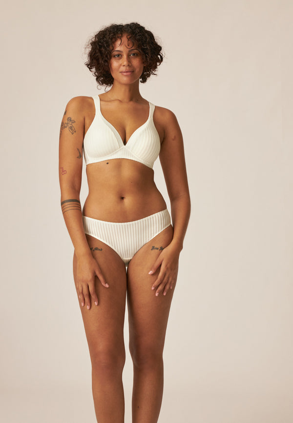 Naturana Streifen Soft-BH mit Schale - Ecru Gestreift Vatertagsangebot