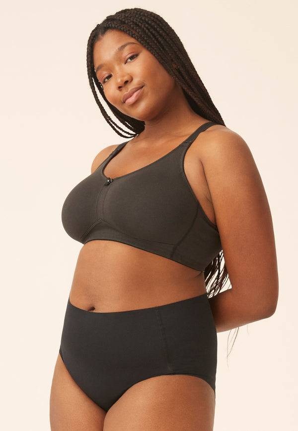 Naturana Klassischer Soft-BH mit Tasche - Schwarz Tägliche Deals