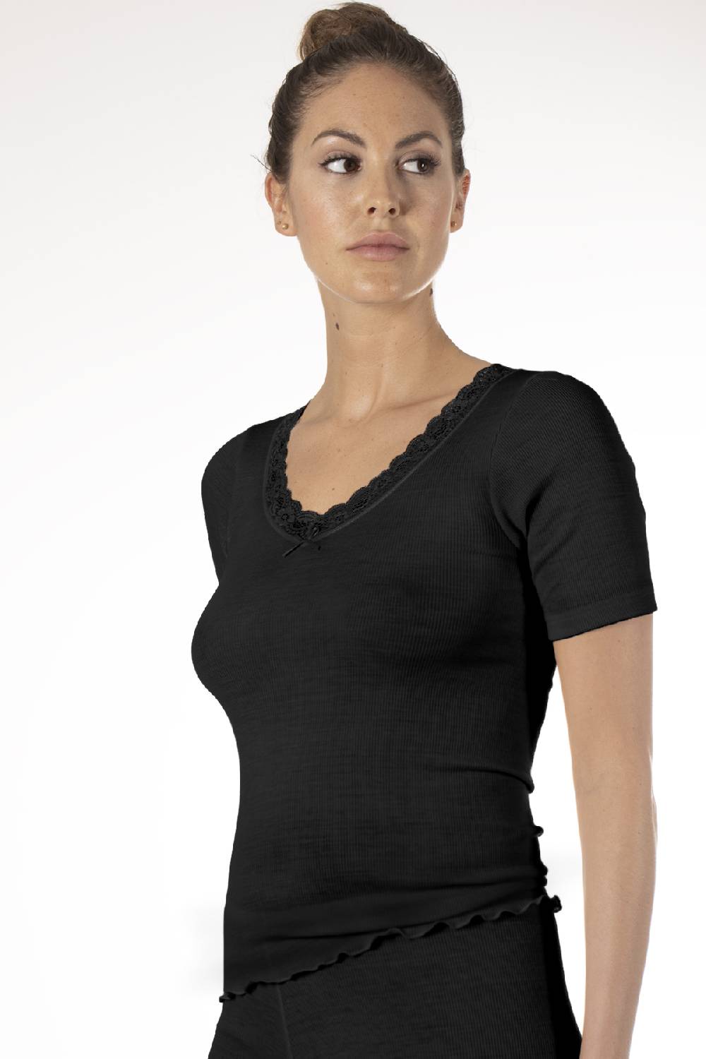 Nina Von C. Halbarm Shirt, WOOL SILK Neueste Mode