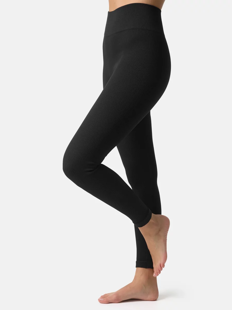 Nur Die Leggings in Ripp-Optik - Relax & Go - schwarz - Größe 44-46 Bis zu 50% Rabatt