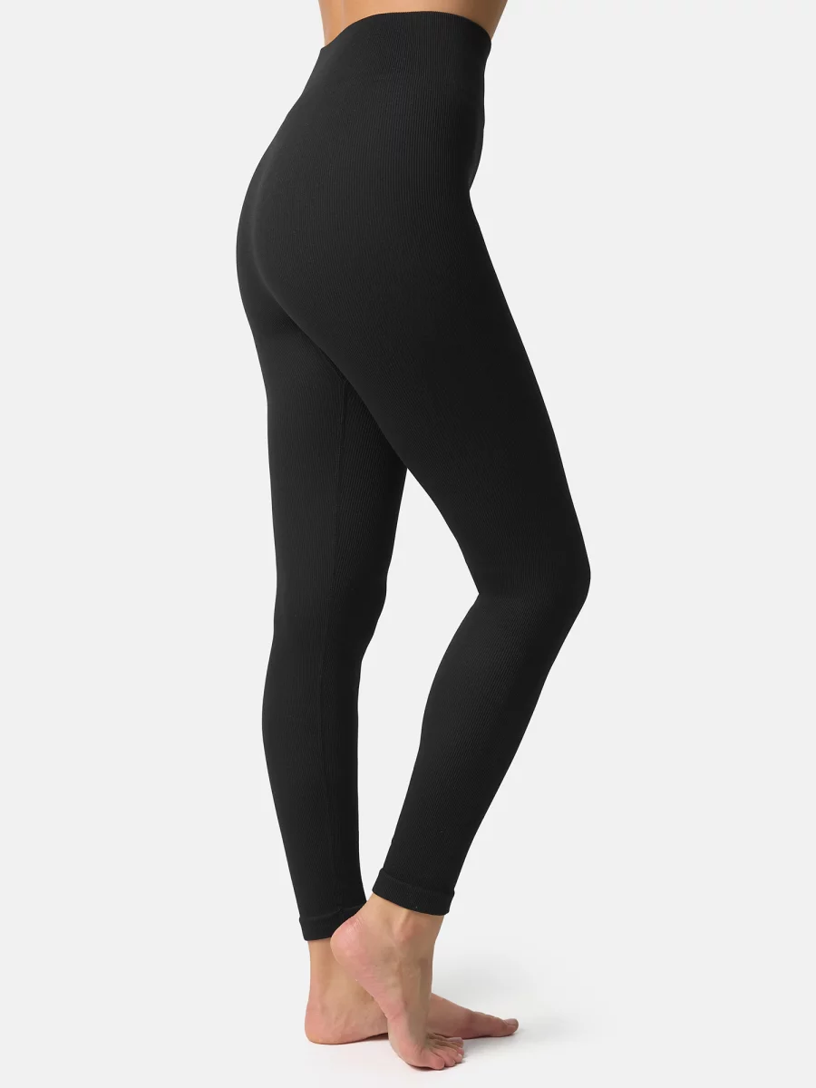 Nur Die Leggings in Ripp-Optik - Relax & Go - schwarz - Größe 44-46 Bis zu 50% Rabatt