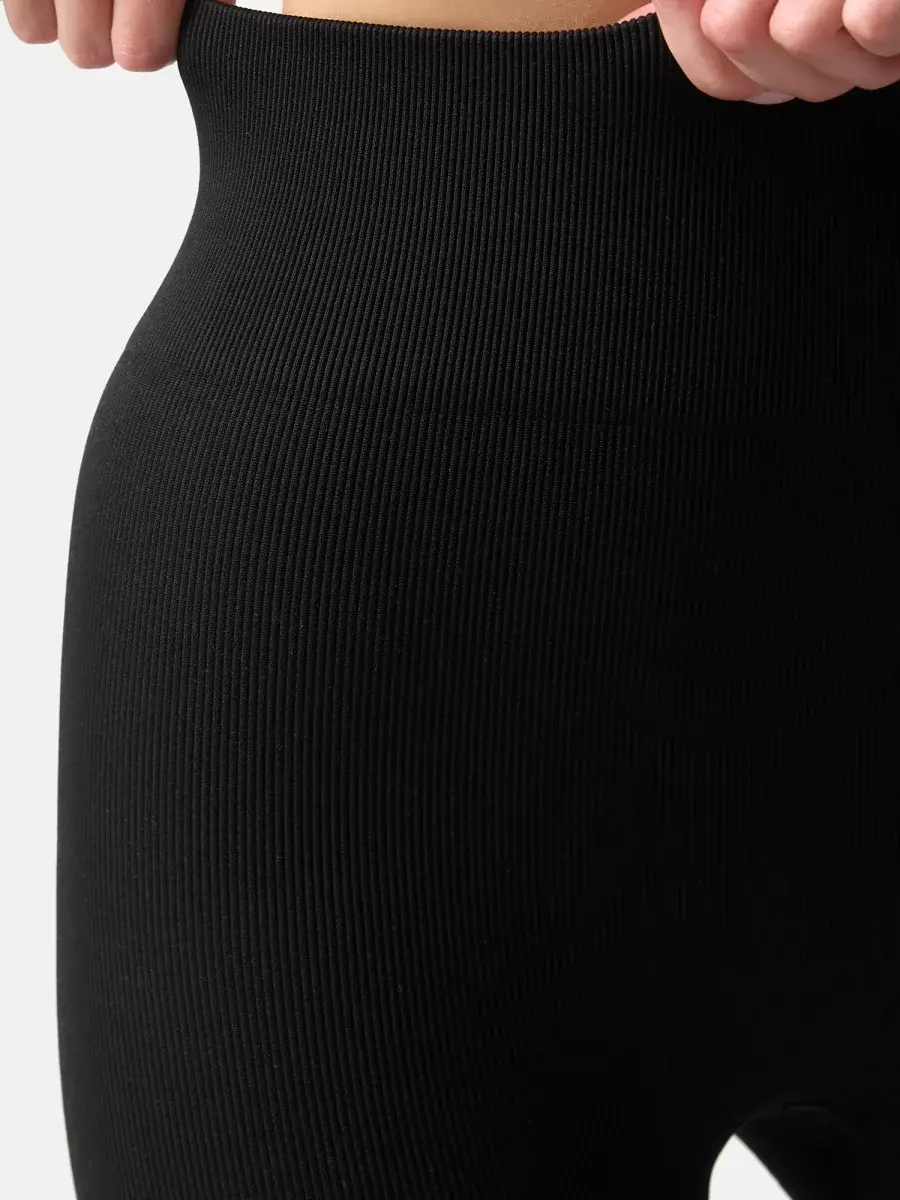 Nur Die Leggings in Ripp-Optik - Relax & Go - schwarz - Größe 44-46 Bis zu 50% Rabatt