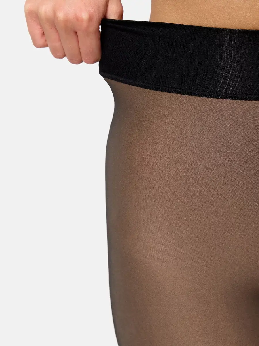 Nur Die Strumpfhose Warm & Transparent mit wärmendem Innenfleece 80 DEN Print - Punktedesign - Größe 40-44 Verkauf