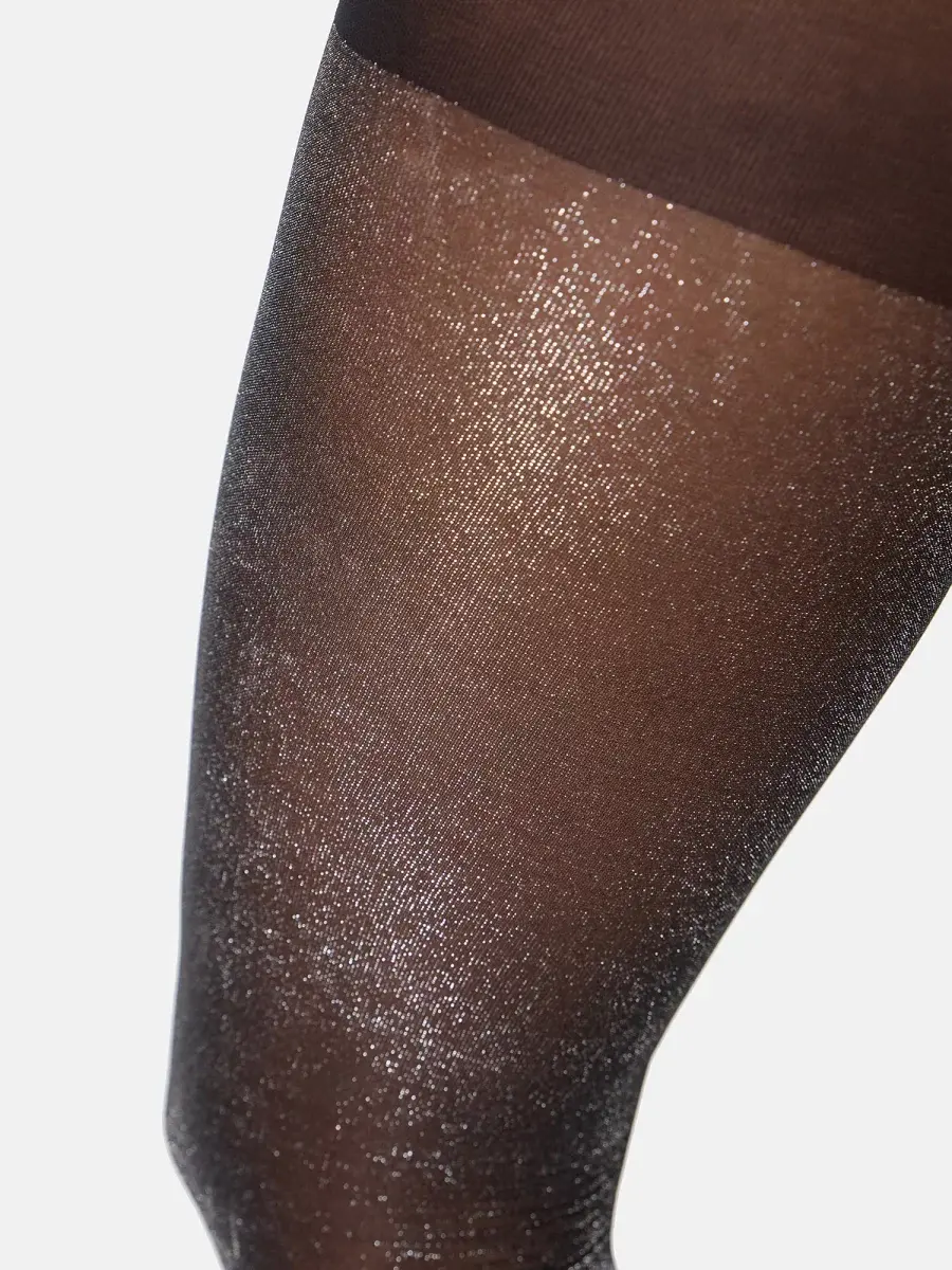 Nur Die Strumpfhose Glitzer 25 DEN - schwarz - Größe 42-44 Fabrikpreis
