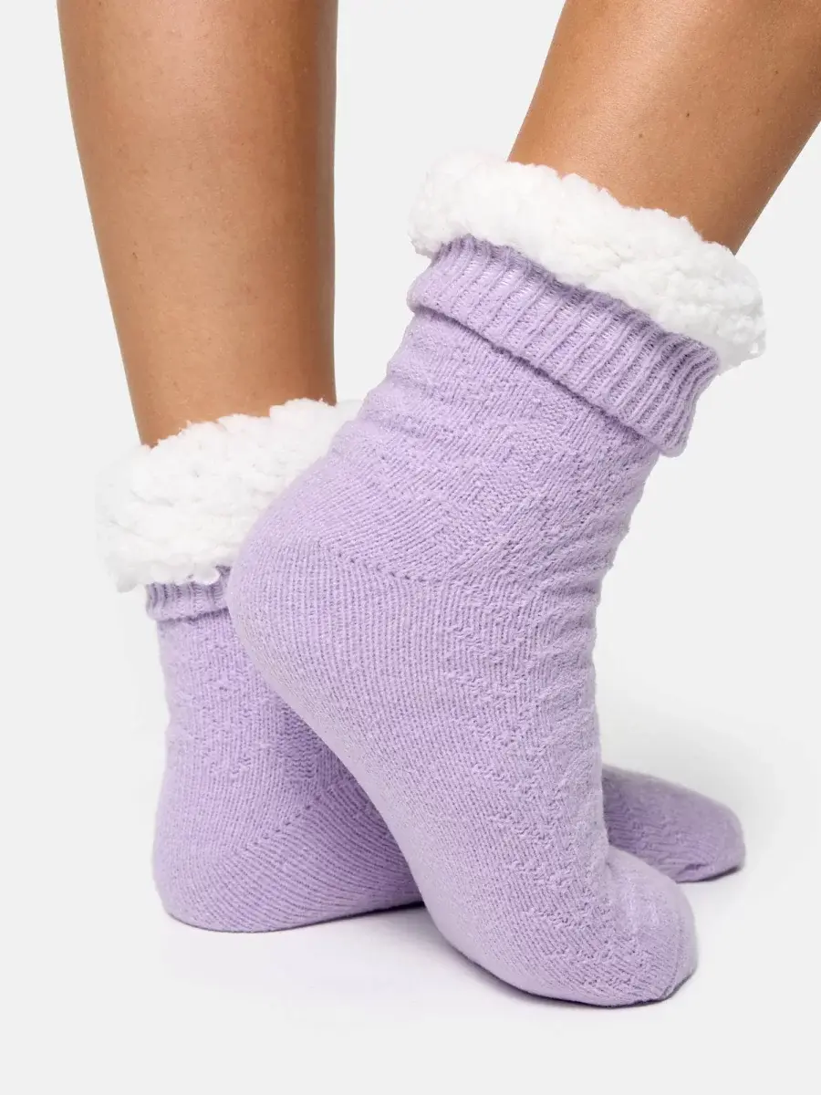 Nur Die Flausch Socke - flieder - Größe 40-41 Neueste Stile