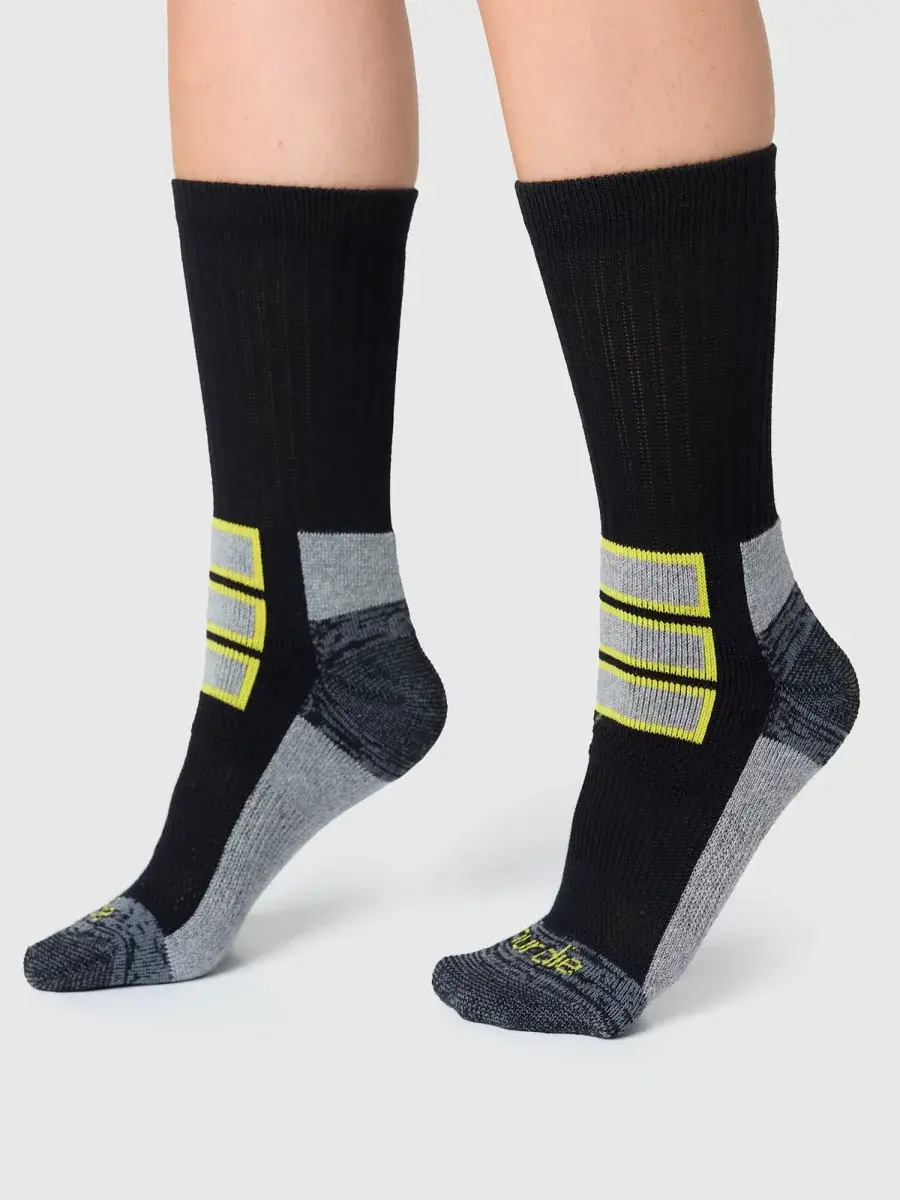Nur Die Outdoor Socke 2er Pack - schwarz/gelb - Größe 35-38 Letzter Tag