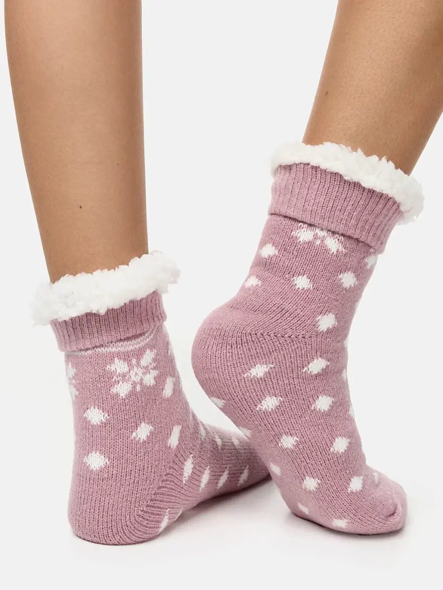 Nur Die Flausch Socke - rosa gemustert - Größe 36-37 Super Rabatt