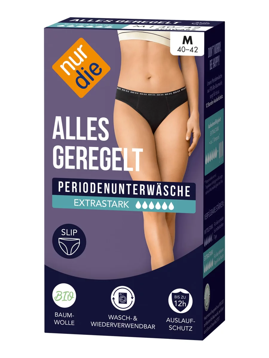 Nur Die Periodenunterwäsche Alles Geregelt Slip extrastark - schwarz - Größe 32-34 Online