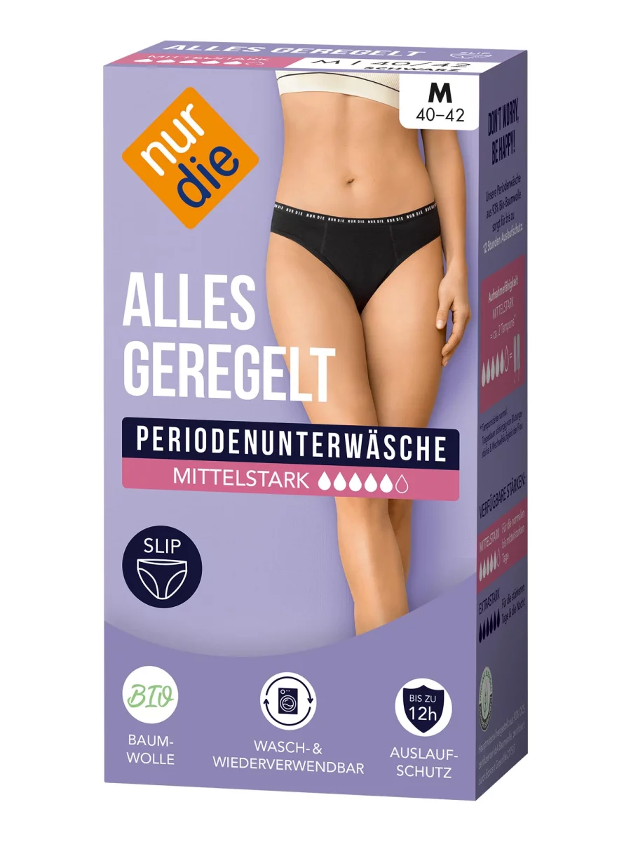 Nur Die Periodenunterwäsche Alles Geregelt Slip mittelstark - schwarz - Größe 32-34 Outlet