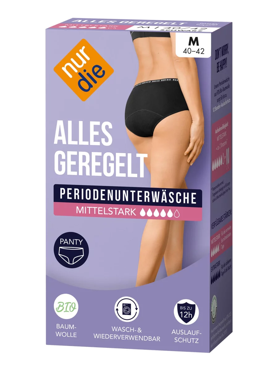 Nur Die Periodenunterwäsche Alles Geregelt Panty mittelstark - schwarz - Größe 44-46 Auslauf