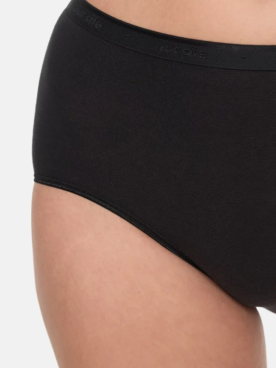 Nur Die Taillenslip GOTS Bio-Baumwolle - schwarz - Größe 44-46 im Angebot