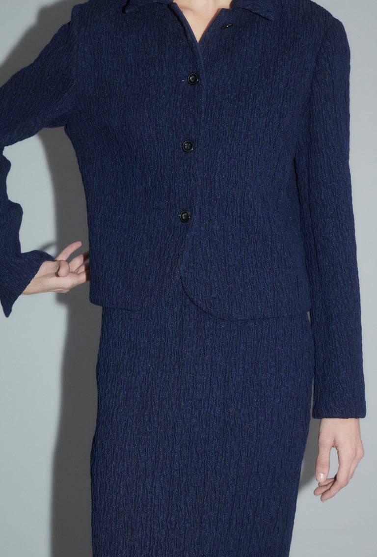Odeeh Stretch Cloqué Jacke, Indigo JETZT KAUFEN