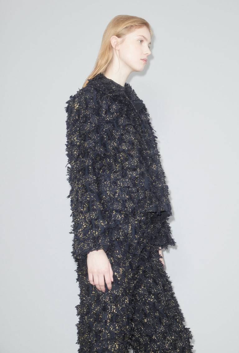 Odeeh Gold Sprinkled Fringes Jacke, Midnight Neueste Stile