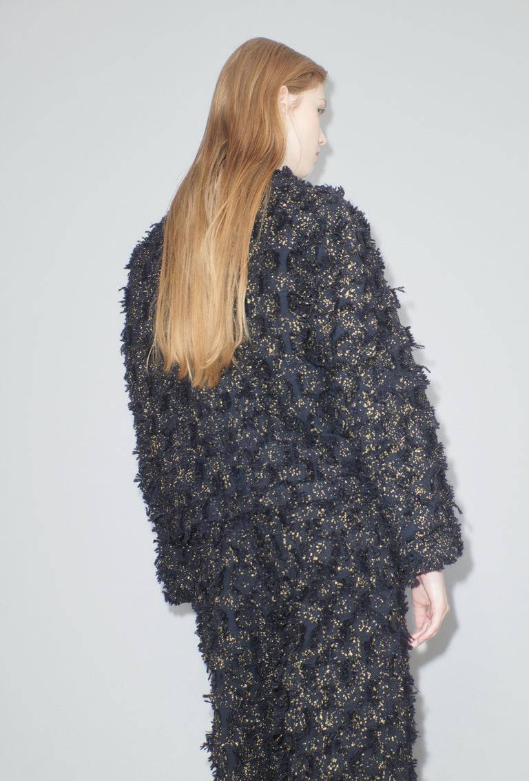 Odeeh Gold Sprinkled Fringes Jacke, Midnight Neueste Stile