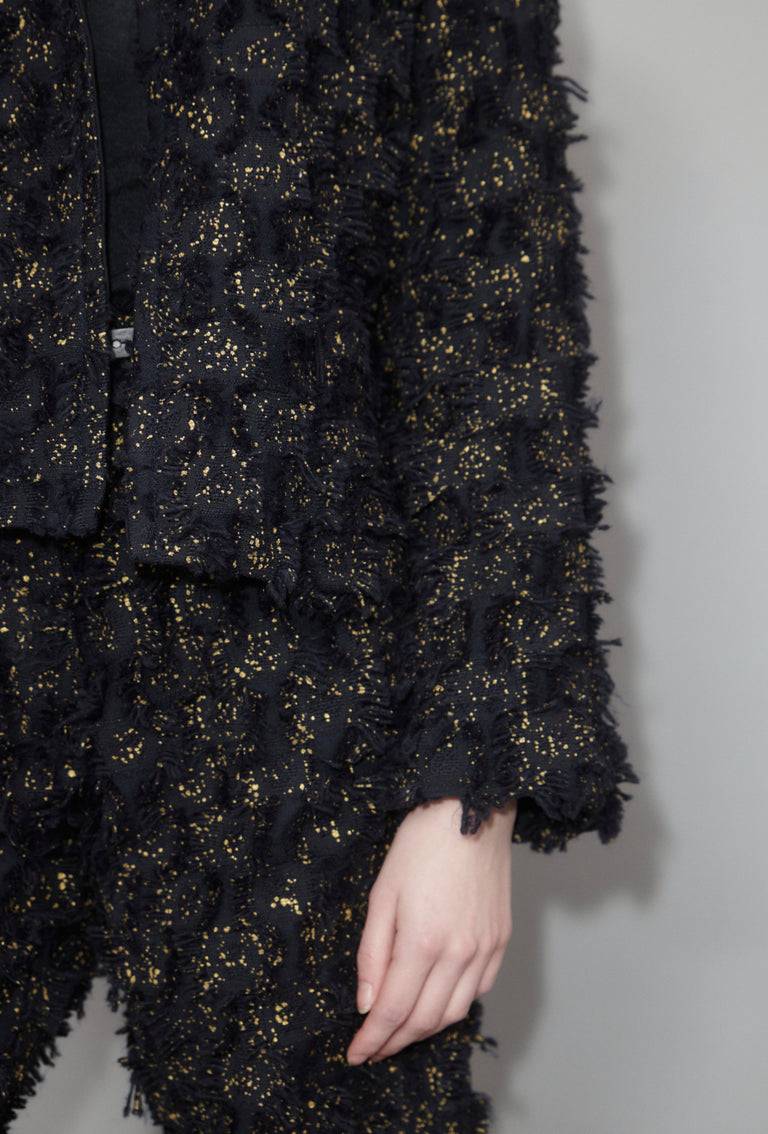 Odeeh Gold Sprinkled Fringes Jacke, Midnight Neueste Stile