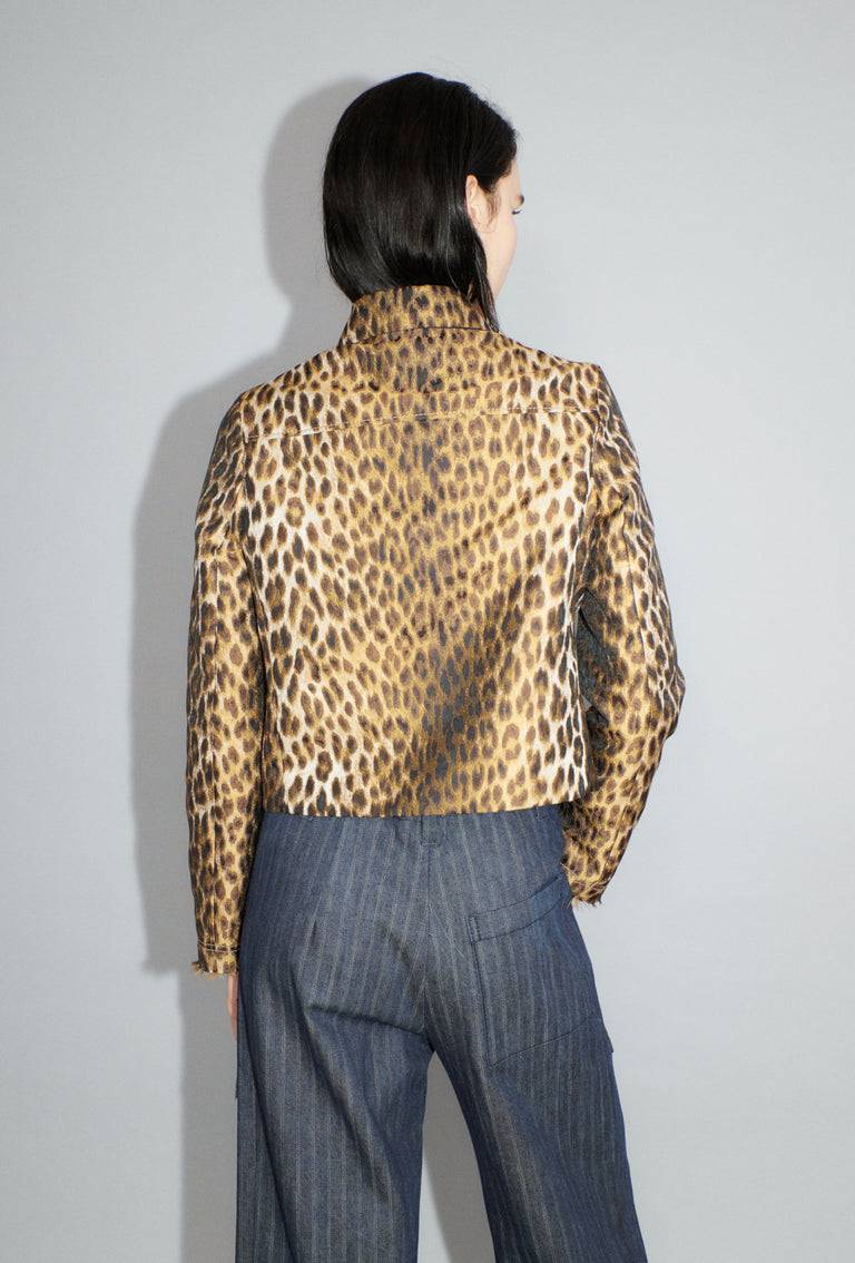 Odeeh Leopard Jaquard Jacke, Hazelnut Bis zu 65% Rabatt
