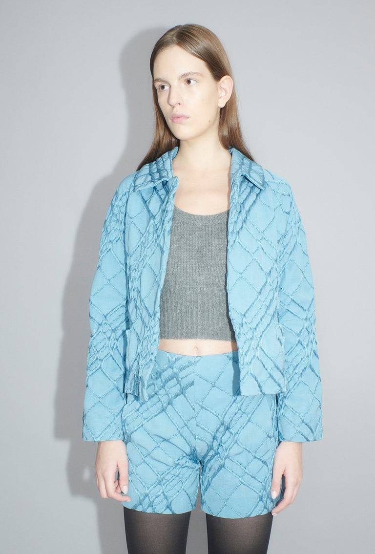 Odeeh Relief Rhombs Jacke, Himmelblau Discount Store für neue Produkte