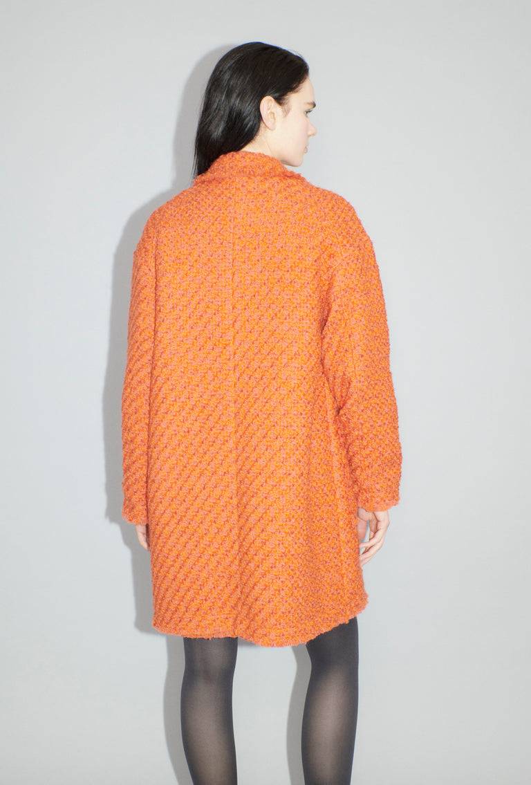 Odeeh Bouclé Tweed Mantel, Mandarin Super Rabatt