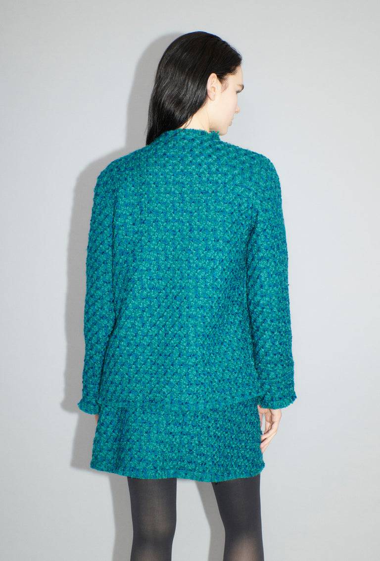 Odeeh Bouclé Tweed Jacke, Dark Peacock Riesige Rabatte