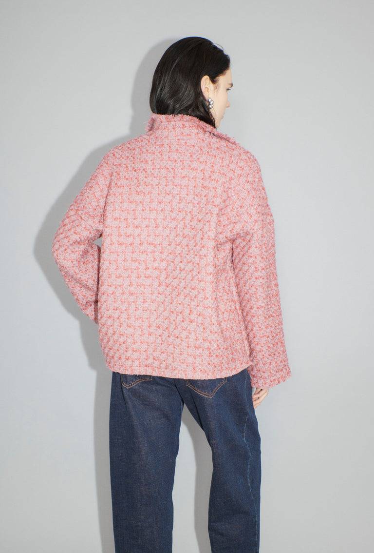 Odeeh Bouclé Tweed Jacke, Dahlia 50% Rabatt mit kostenlosem Versand