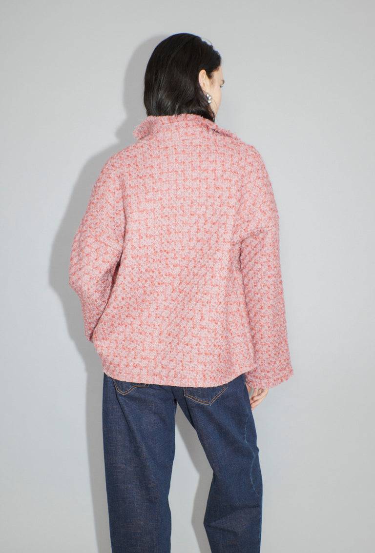 Odeeh Bouclé Tweed Jacke, Dahlia 50% Rabatt mit kostenlosem Versand