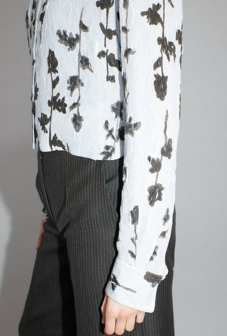 Odeeh Flower Items on Crushed Crepe Bluse, Airblue Limitierter Zeitrabatt