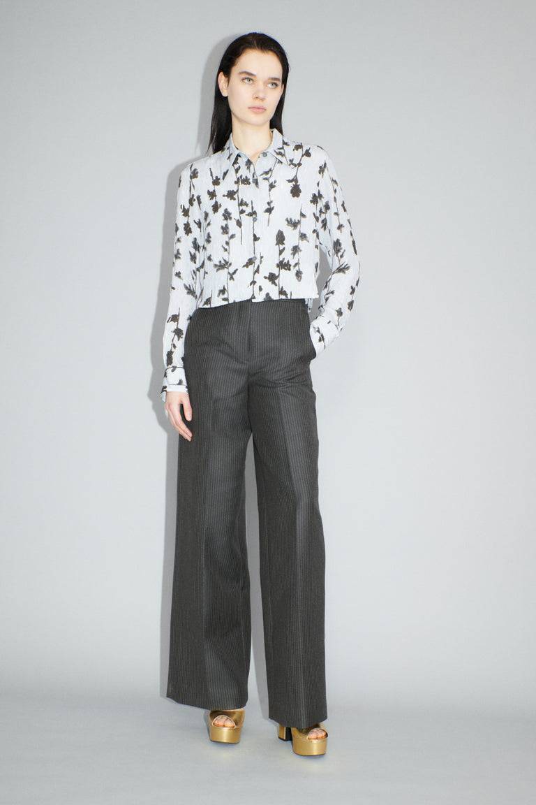 Odeeh Flower Items on Crushed Crepe Bluse, Airblue Limitierter Zeitrabatt