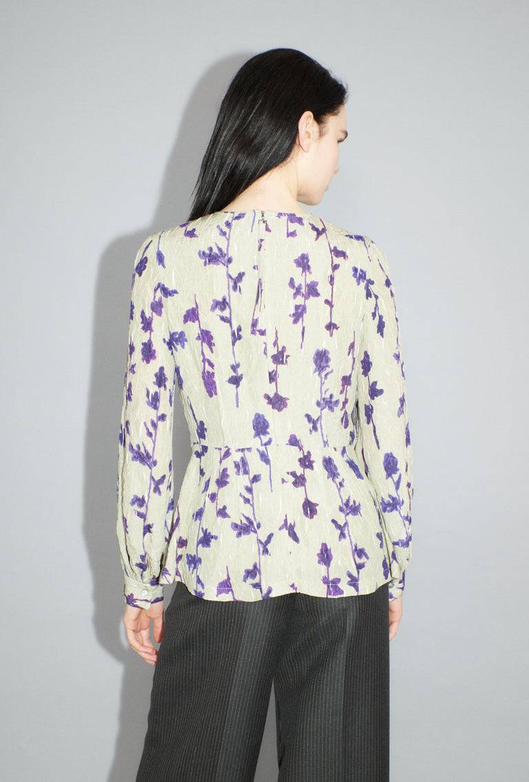 Odeeh Flower Items on Crushed Crepe Bluse, Almond Fabrikpreis