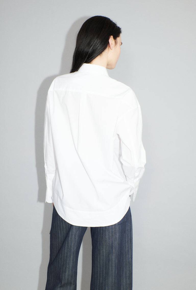 Odeeh Crushed Popeline Bluse, White Günstig kaufen