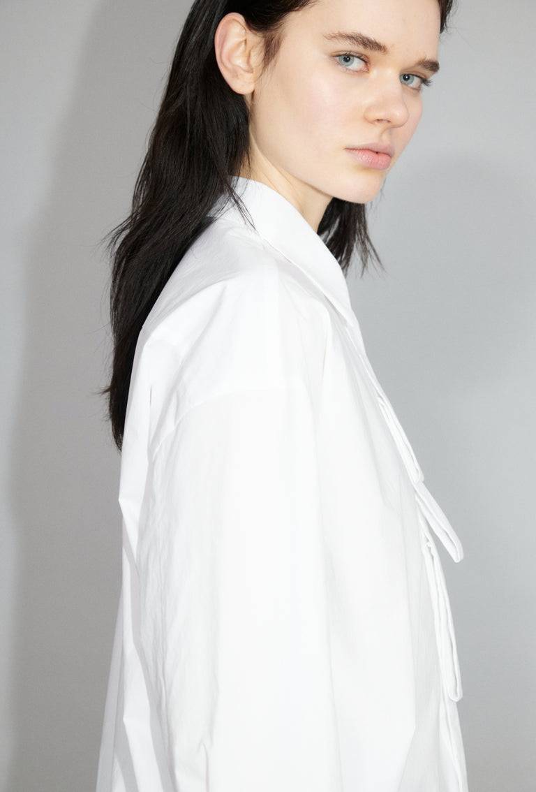 Odeeh Crushed Popeline Bluse, White Günstig kaufen