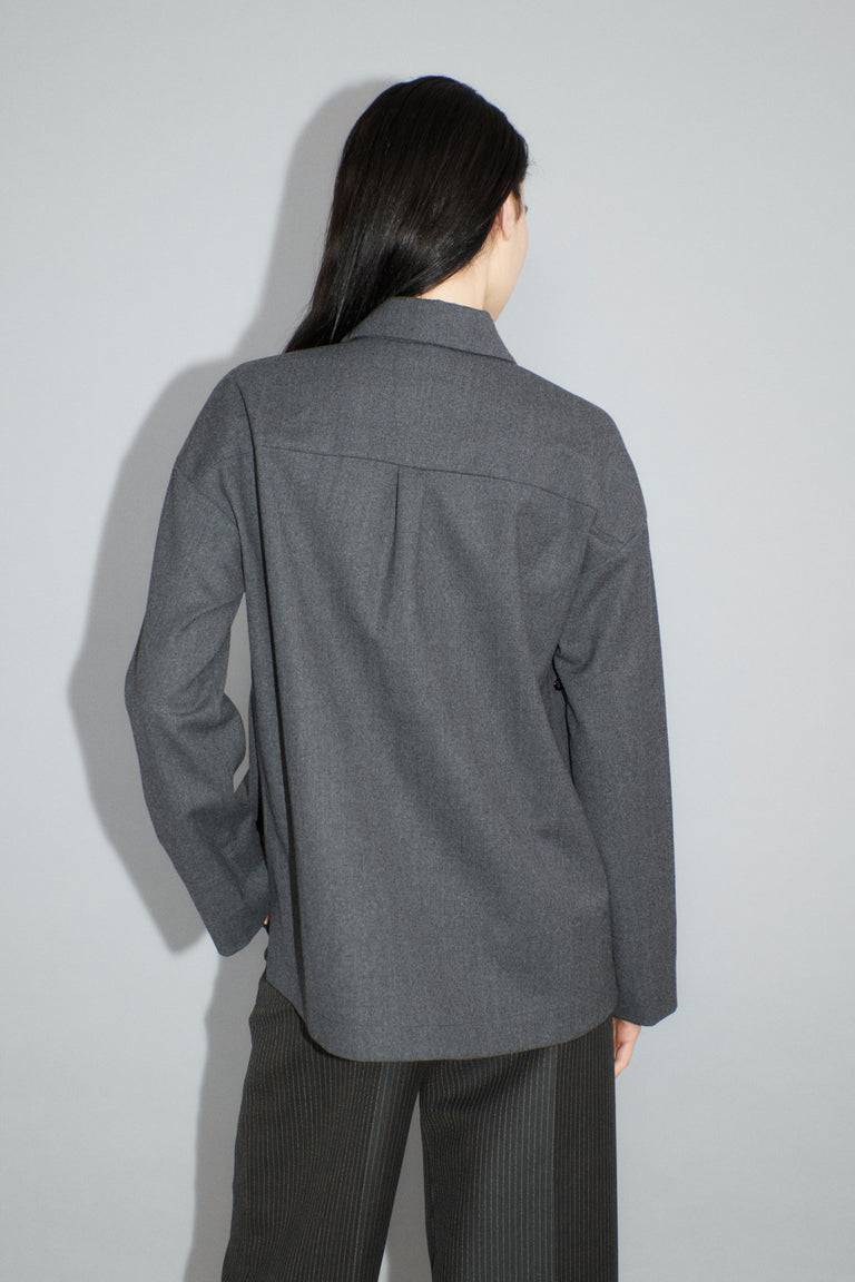 Odeeh Stretch Flannel Bluse, Granite Versandkostenfrei