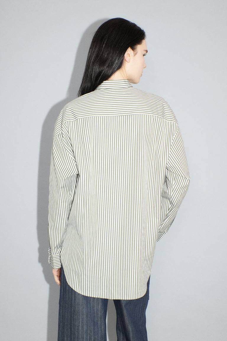 Odeeh Shirt Stripes Bluse, Dark Khaki Großer Ausverkauf