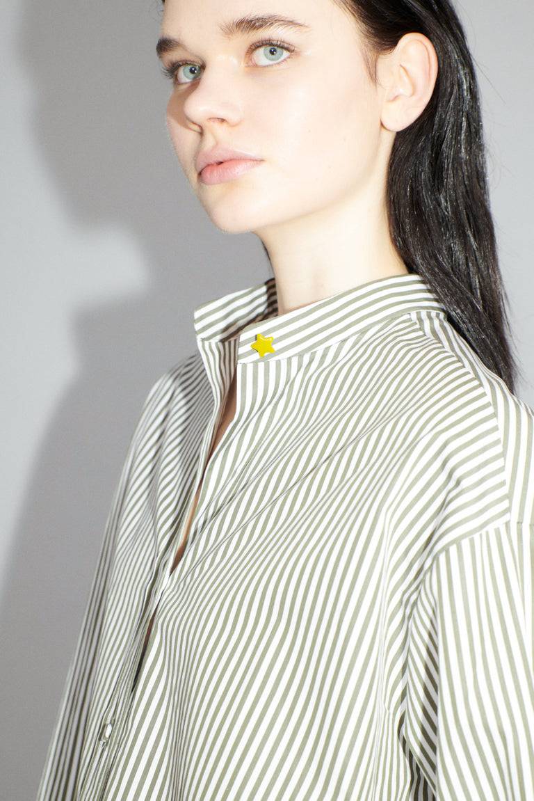 Odeeh Shirt Stripes Bluse, Dark Khaki Großer Ausverkauf