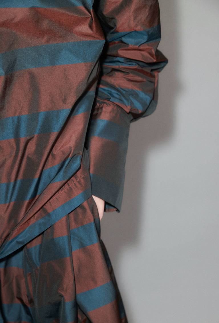 Odeeh Striped Taffeta Bluse, Burgundy Cyber Monday