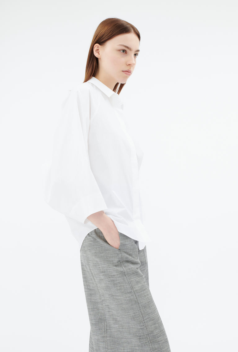 Odeeh Cotton Popeline Bluse, White Weihnachtsangebot