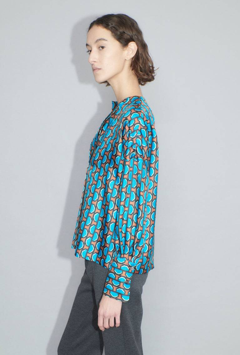Odeeh Fancy Grid Bluse, Burnt Orange Vatertagsangebot