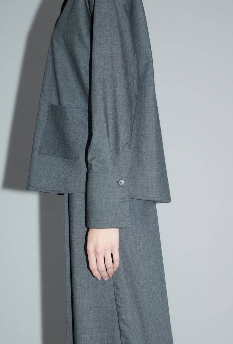 Odeeh Super Light Wool Bluse, Charcoal Lagerräumung