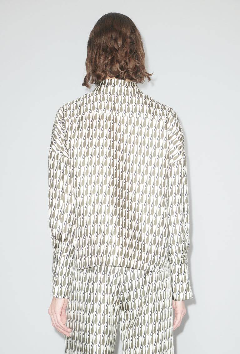 Odeeh Abstract Penguins Bluse, Brown Olive Neueste Mode