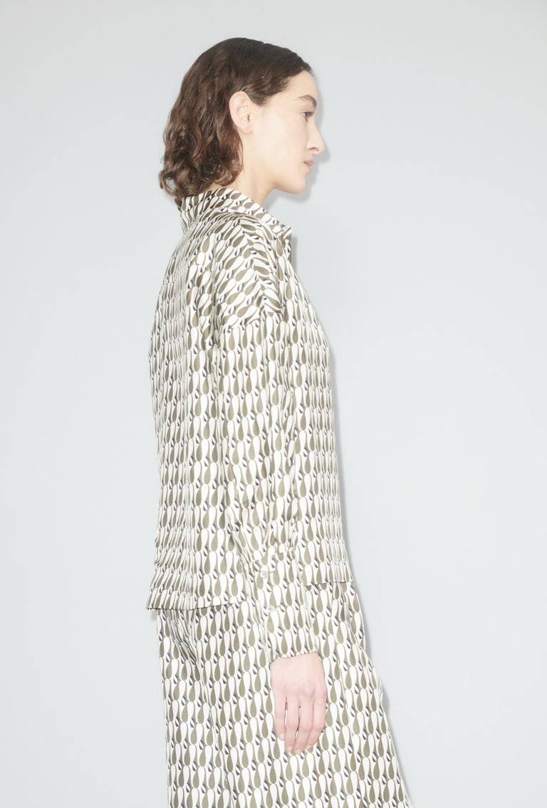 Odeeh Abstract Penguins Bluse, Brown Olive Neueste Mode