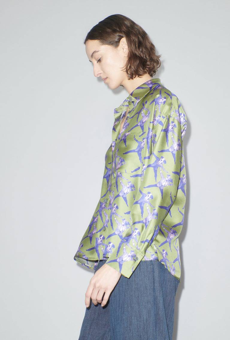 Odeeh Dancing Dogs Bluse, Green Olive Online Outlet