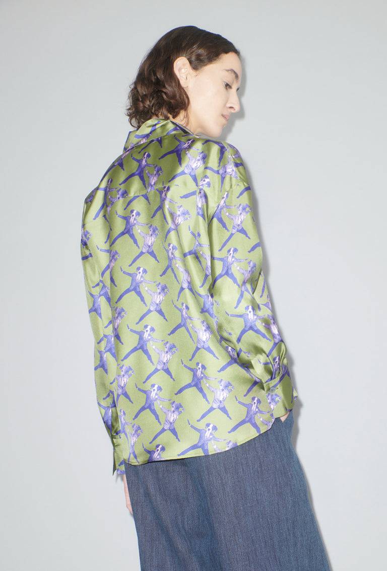 Odeeh Dancing Dogs Bluse, Green Olive Online Outlet