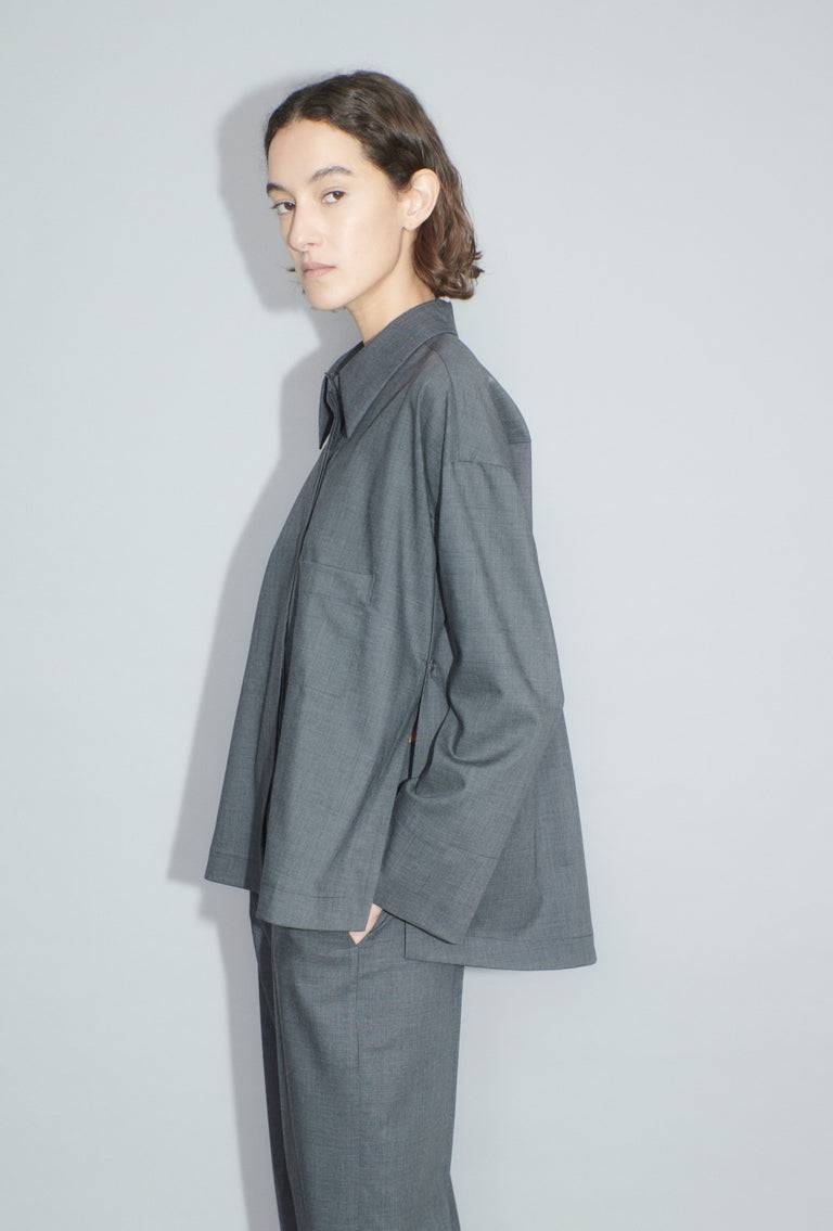 Odeeh Super Light Wool Bluse, Charcoal Exklusive Angebote