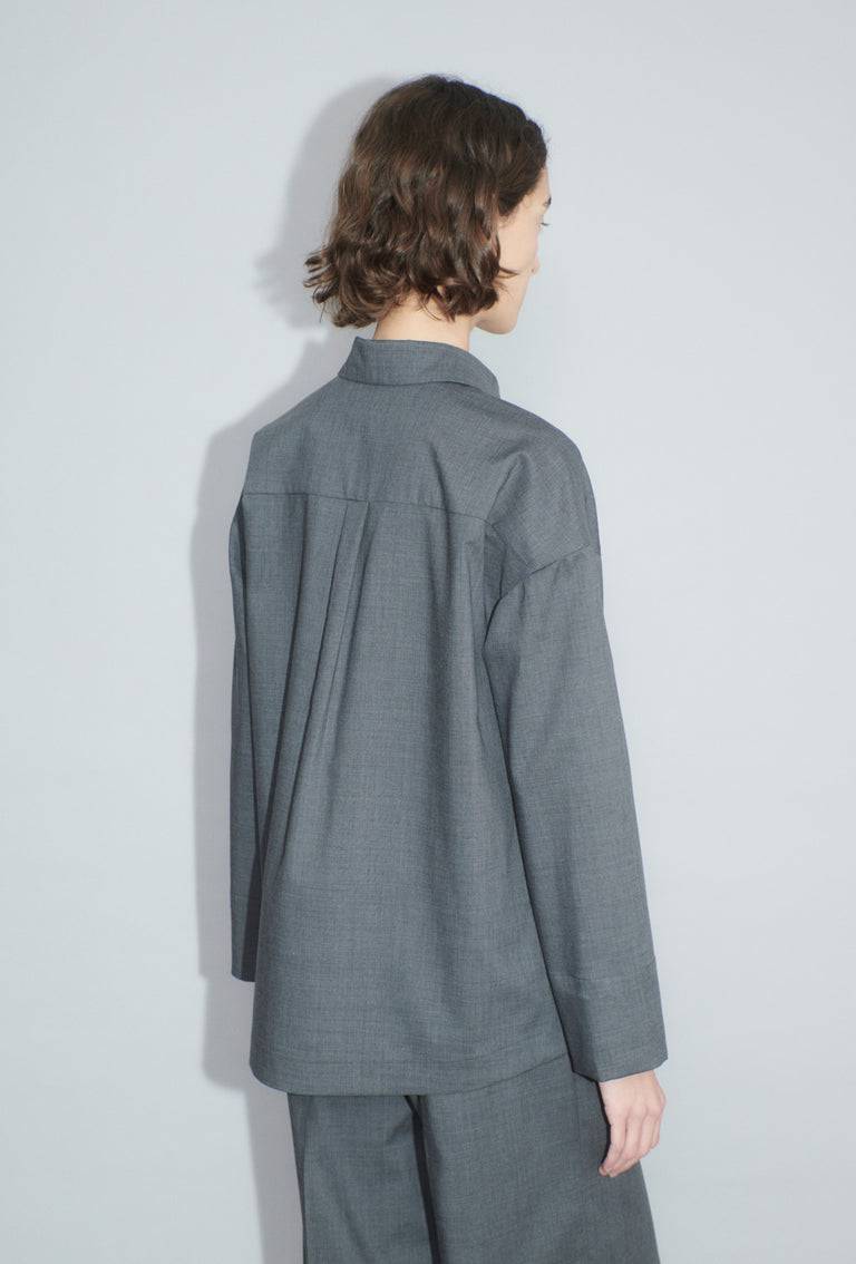Odeeh Super Light Wool Bluse, Charcoal Exklusive Angebote