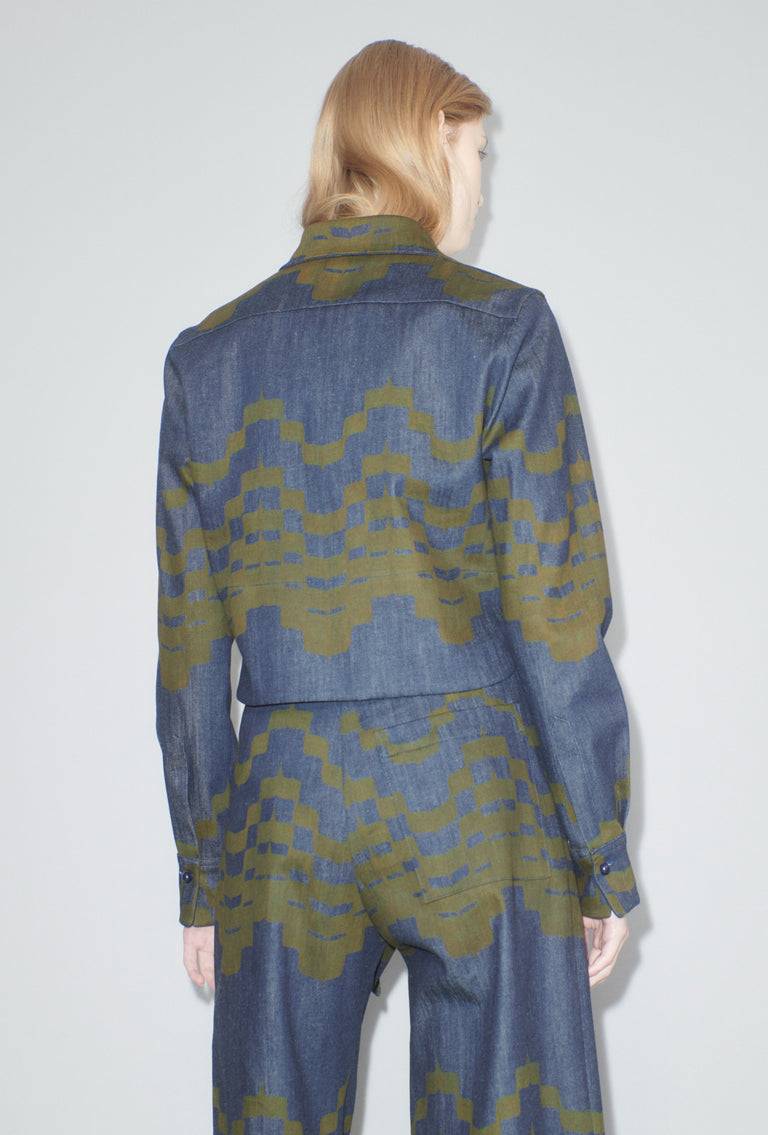Odeeh Pigment Print Bluse, Dark Moss Blitzangebot