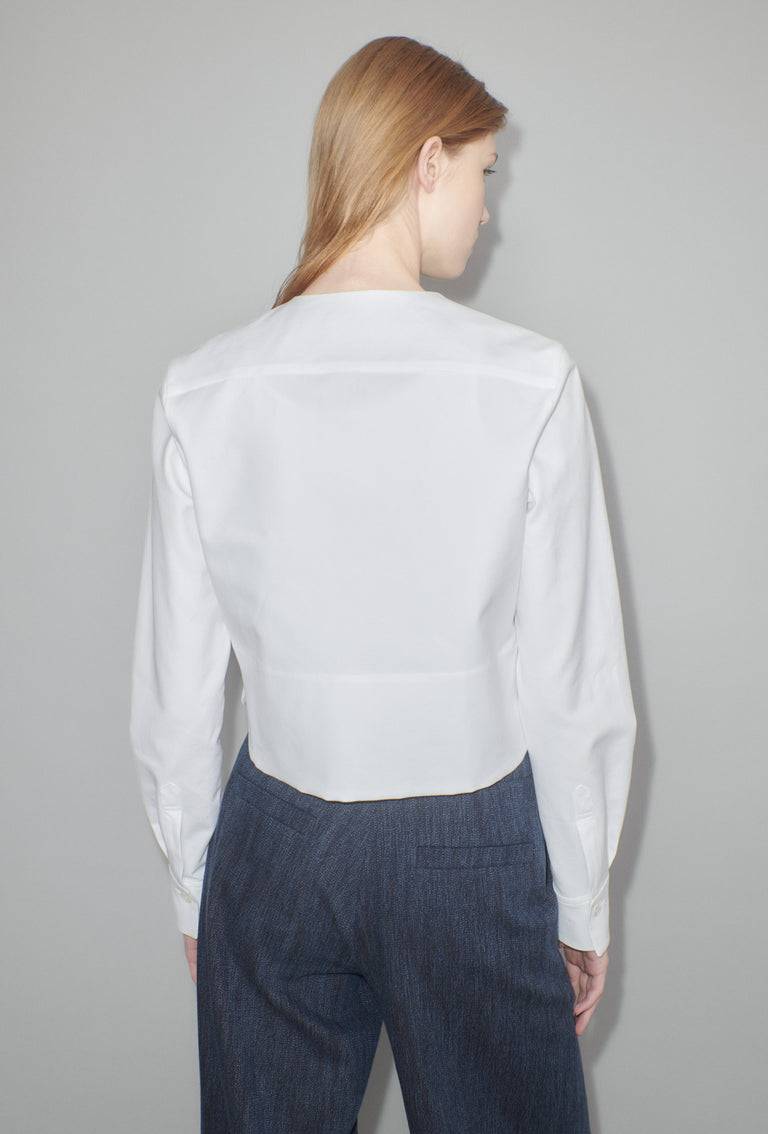 Odeeh Cotton Piquè Bluse, White Saisonale Angebote