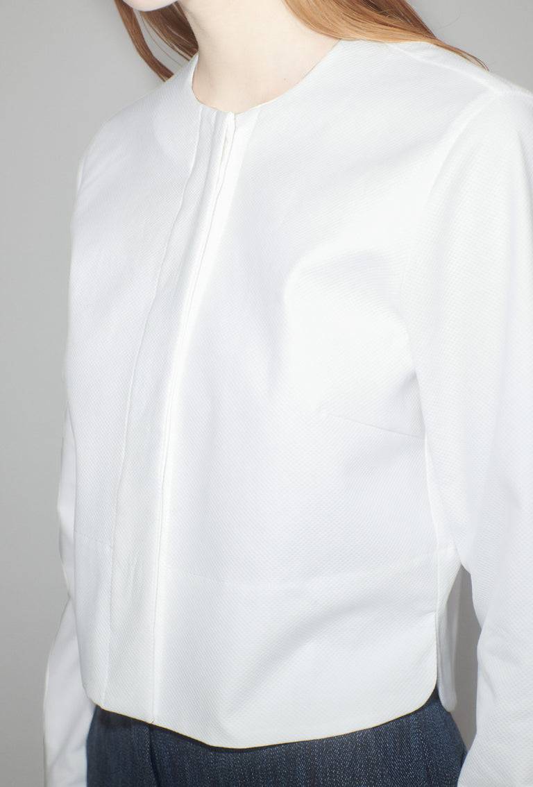 Odeeh Cotton Piquè Bluse, White Saisonale Angebote